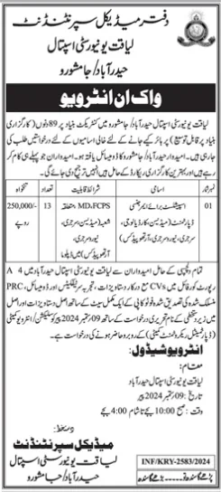  Advertisement Of Liaquat University Hospital Hyderabad Jobs 2024