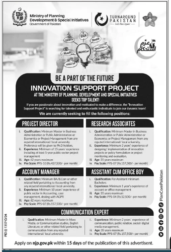 Advertisement for Ministry Of Planning Development Jobs 2024