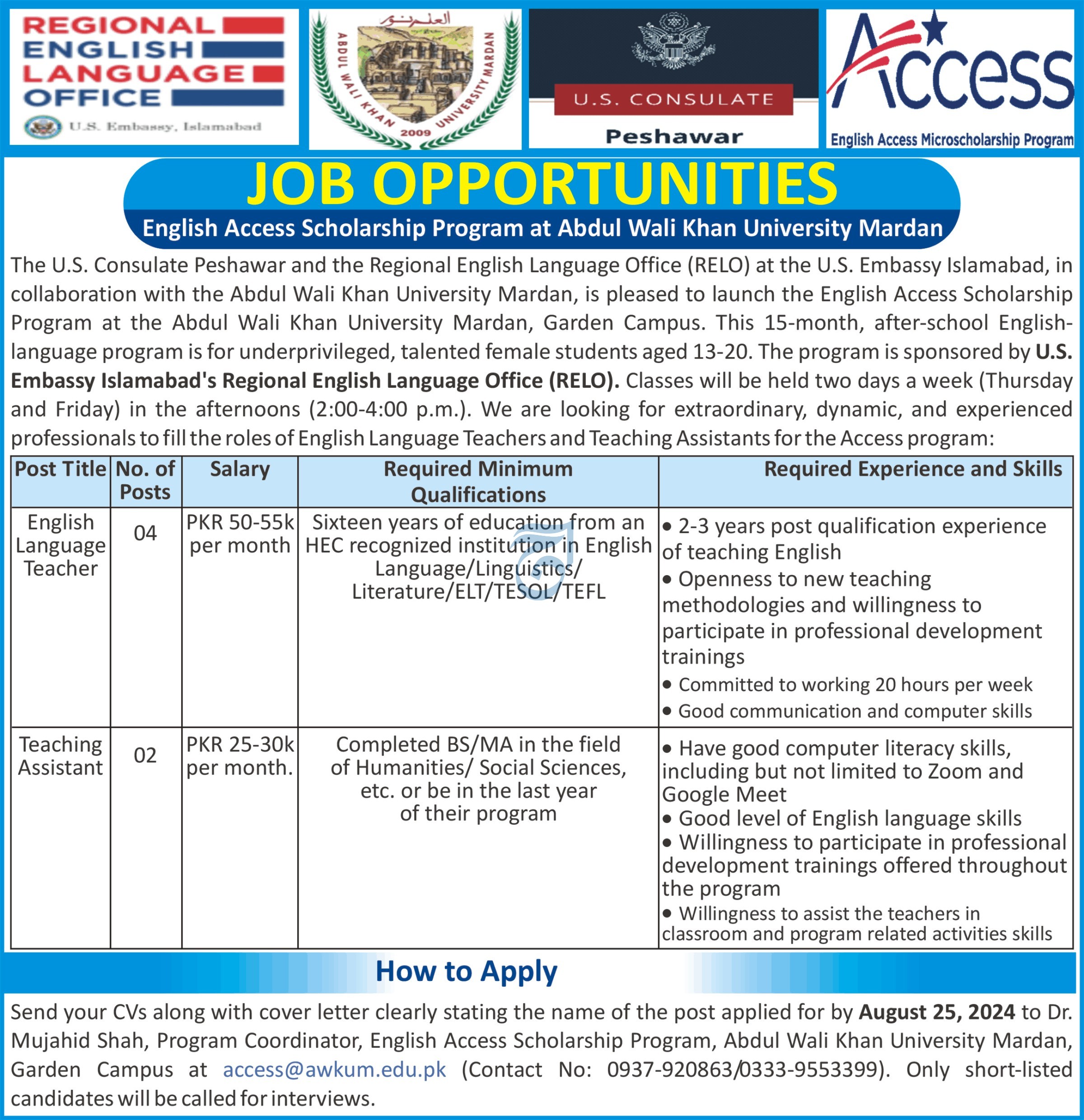 English Access Scholarship Program 2024 Advertisements