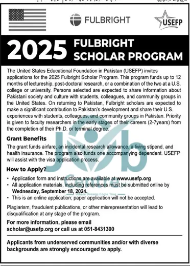 Fulbright Scholarship Program 2025 Advertisement