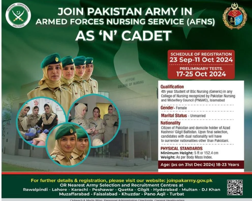 Join Pak Army Female Jobs 2024 Advertisement