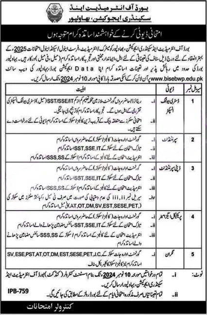 BISE Jobs 