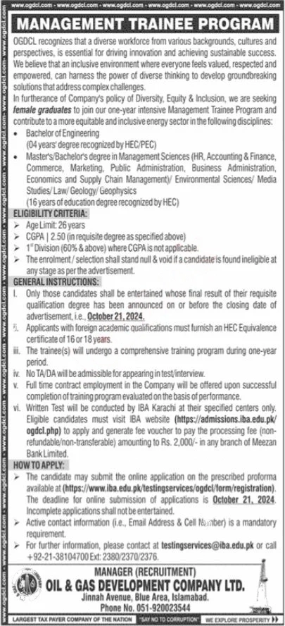 OGDCL Jobs 2024